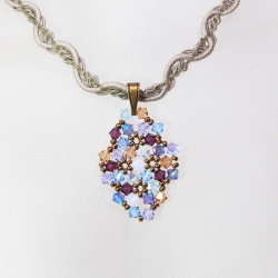 Pendant 45cm - Shea Rhombus S-Khaki Braid - Pendant 45cm - Laiton bronze